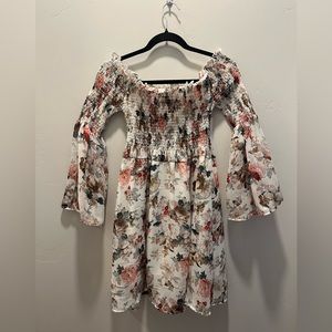 STRAPLESS FLORAL DRESS